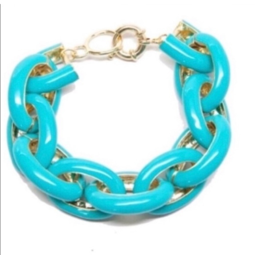 PRICE FOR 2!! T&J Designs Turquoise enamel chain link bracelet(s)